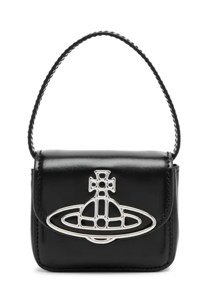 Vivienne Westwood Linda Mini Leather Top Handle Bag In Black