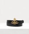Vivienne Westwood Line Orb Buckle Belt Vacchetta Leather Black One Size Unisex In Black