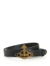 Vivienne Westwood Line Orb Buckle Belt/brass Belts Black