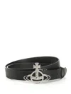 Vivienne Westwood Line Orb Buckle Belt/silver Belts Black