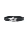 Vivienne Westwood Small Line Orb Buckle Belt In Black