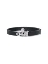 Vivienne Westwood Small Line Orb Buckle Belt In Black