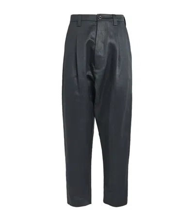 Vivienne Westwood Linen-blend Shiny Trousers In Grey