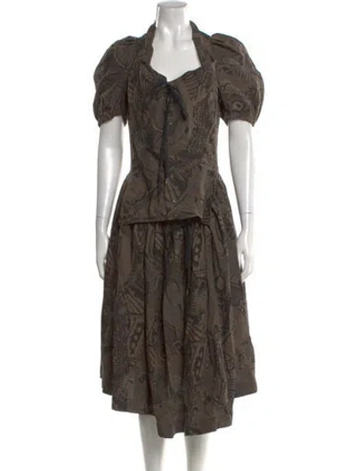 Pre-owned Vivienne Westwood Linen Long Dress In Brown