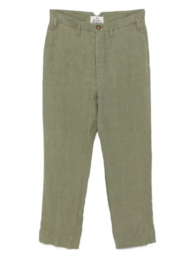 Vivienne Westwood Linen Trousers In Green