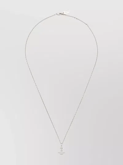 Vivienne Westwood Link Chain Pendant Necklace In Gray