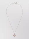 Vivienne Westwood Link Chain Pendant Necklace Pink Gemstones In White