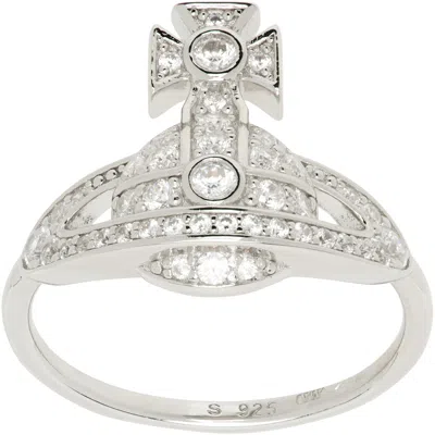 Vivienne Westwood Little Orb Ring In Aw24-p102 Platinum /