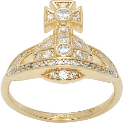 Vivienne Westwood Little Orb Ring In Aw25-r102 Gold / Whi