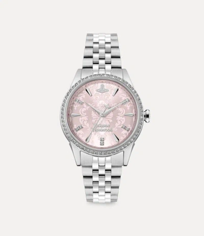 Vivienne Westwood Little Wallace Watch Silver / Pink Stainless Steel Women In Metallic