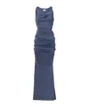 Vivienne Westwood Liz Draped Jersey Maxi Dress In Blue