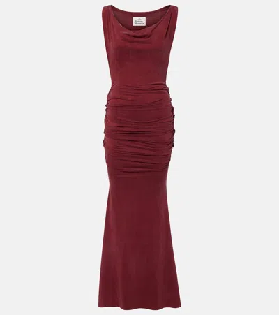 VIVIENNE WESTWOOD LIZ DRAPED JERSEY MAXI DRESS