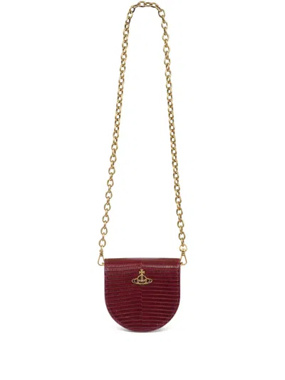 Vivienne Westwood Lizard Saddle Crossbody Bag In Red