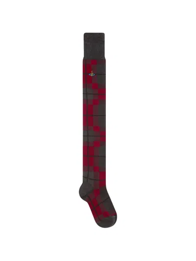 Vivienne Westwood Locharron Tartan-pattern Socks In Gray