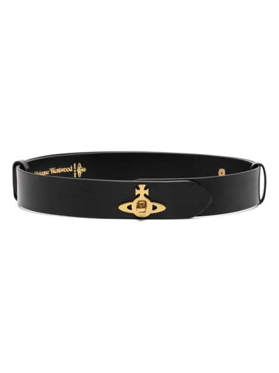 Vivienne Westwood Lock Wide Belt In Black