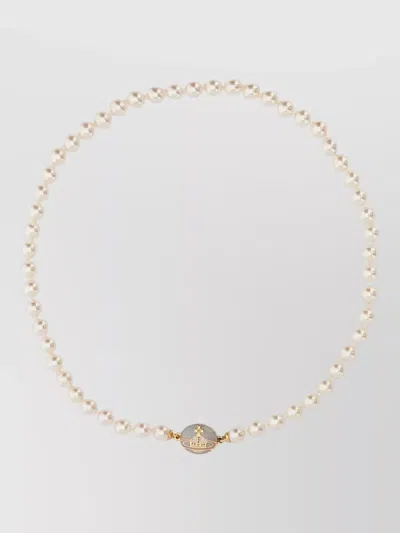 Vivienne Westwood Loelia Layered Pearl Bead Statement Necklace In Brown