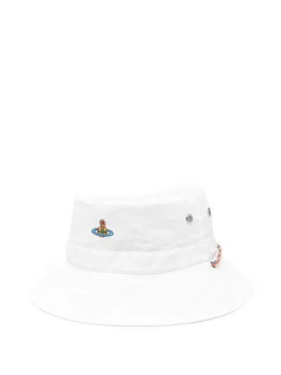 Vivienne Westwood Logo Adventure Hat In White