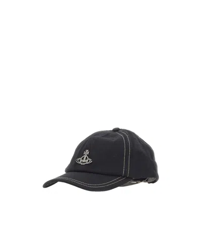 Vivienne Westwood Logo Baseball Cap In Blue