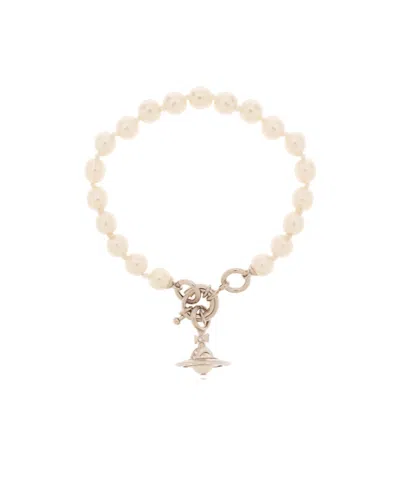 Vivienne Westwood Logo Bracelet In White