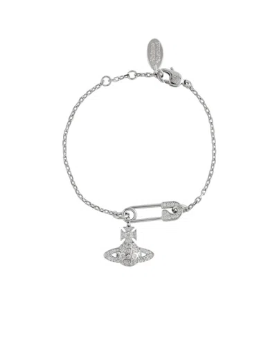 Vivienne Westwood Logo Bracelet In Metallic