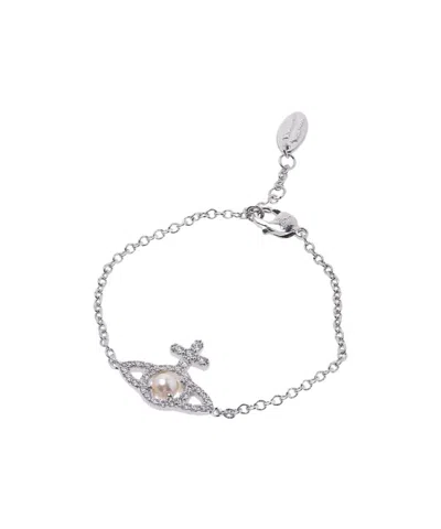 Vivienne Westwood Logo Bracelet In Gray