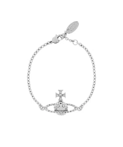 Vivienne Westwood Logo Bracelet In Metallic