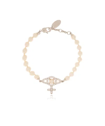 Vivienne Westwood Logo Bracelet In Yellow