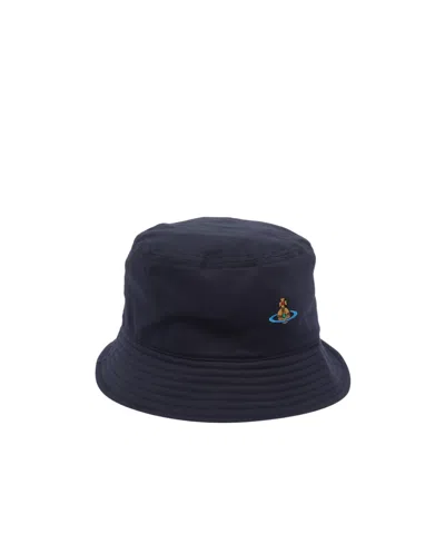 Vivienne Westwood Logo Bucket Hat In Blue
