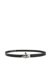 Vivienne Westwood Logo Buckle Leather Belt In Black