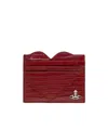 Vivienne Westwood Heart-shaped Crocodile-embossed Cardholder In Red