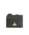 Vivienne Westwood Heart Card Holder Wallet In Black