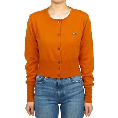 Vivienne Westwood Logo Cardigan In Orange