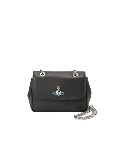 VIVIENNE WESTWOOD LOGO CHAIN SHOULDER BAG