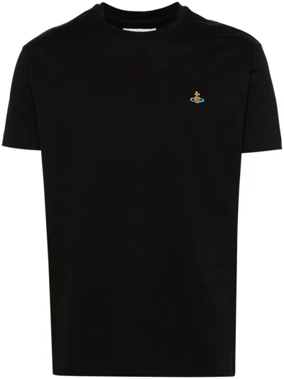 Vivienne Westwood Logo Cotton T-shirt In Black