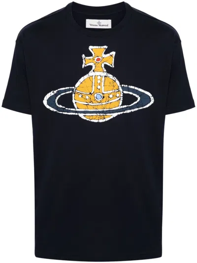 Vivienne Westwood Logo Cotton T-shirt In Schwarz