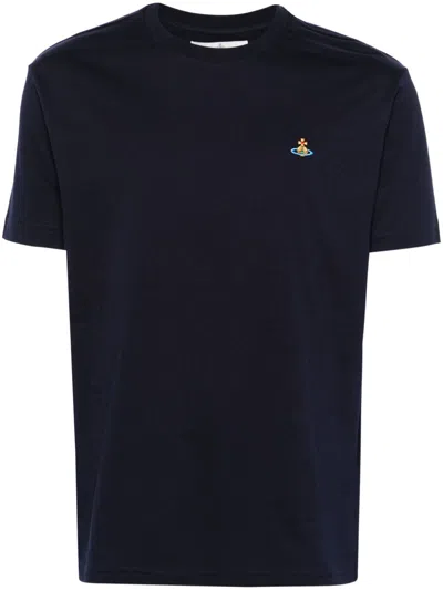 Vivienne Westwood Logo Cotton T-shirt In Blue