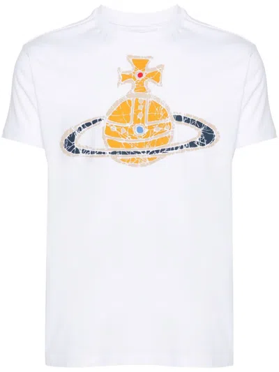 Vivienne Westwood Orb-logo-print Cotton T-shirt In White
