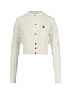 Vivienne Westwood Cardigan Bea In Misto Cotone Sabbia Donna In White