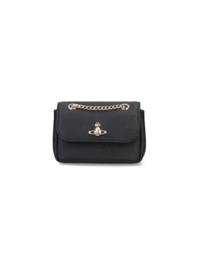 Vivienne Westwood Logo Crossbody Bag In Black