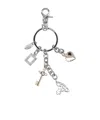 Vivienne Westwood Heart And Key Charms Mixed Metal Keyring In Gray