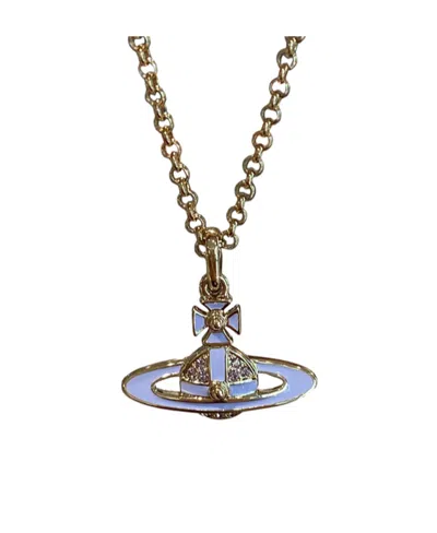 Vivienne Westwood Logo Design Necklace In Brown