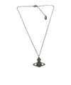 Vivienne Westwood Logo Design Necklace In Gray
