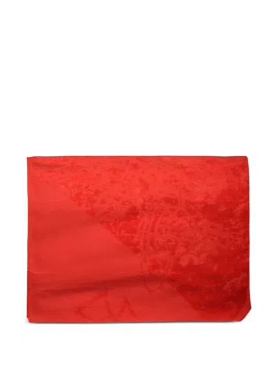 Vivienne Westwood Logo-detail Cotton Beach Towel In Red