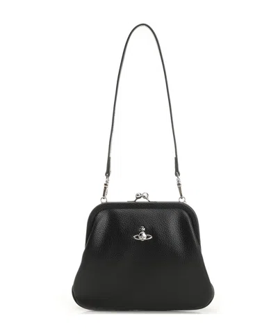 Vivienne Westwood Logo Detailed Clutch Bag In White