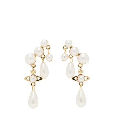 Vivienne Westwood Logo Details Earrings In White