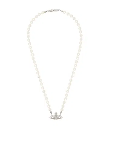 Vivienne Westwood Logo Details Necklace In White