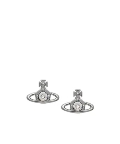 Vivienne Westwood Logo Earrings In Gray