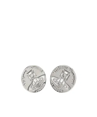 Vivienne Westwood Logo Earrings In Gray