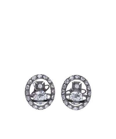 Vivienne Westwood Logo Earrings In Gray