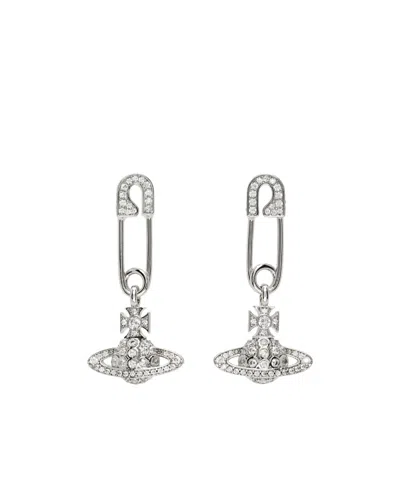 Vivienne Westwood Logo Earrings In Gray